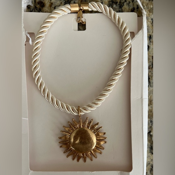 Zara Gold Sunburst Pendant Necklace - Picture 4 of 7